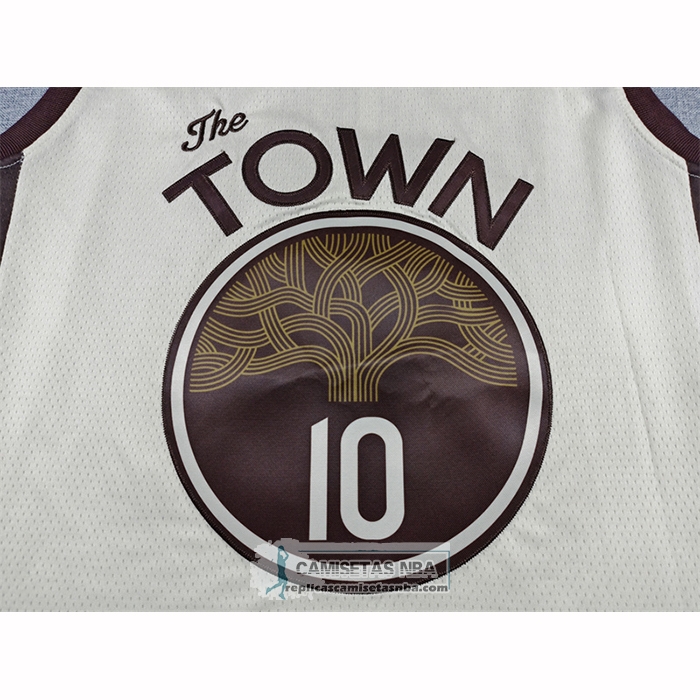 Camiseta Golden State Warriors Jimmy Butler III NO 10 Ciudad 2025-26 Crema